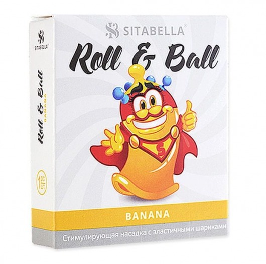 Стимулирующий презерватив-насадка Roll   Ball Banana - Sitabella - купить с доставкой в Копейске