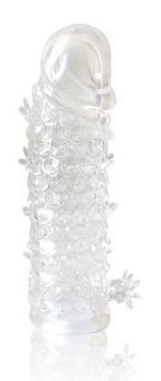 Закрытая прозрачная рельефная насадка Crystal sleeve - 13 см. - Erowoman-Eroman - в Копейске купить с доставкой