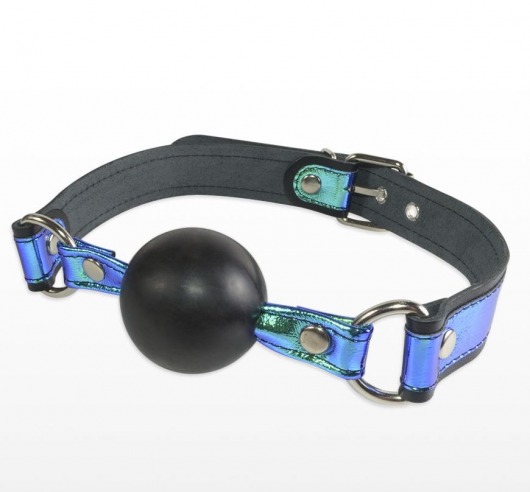 Кляп-шарик на чёрно-синих ремешках - Sitabella - купить с доставкой в Копейске