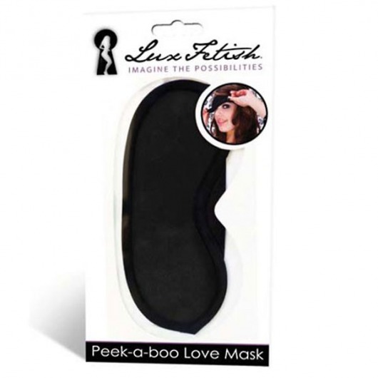 Черная маска на глаза Peek-a-Boo - Lux Fetish - купить с доставкой в Копейске