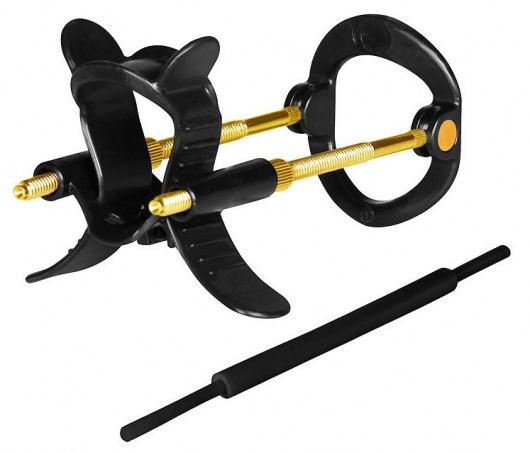 Черно-золотистый экстендер для пениса Sex Expert - Sex Expert - в Копейске купить с доставкой