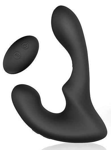 Черный силиконовый вибромассажер простаты с пультом ДУ - Sex Expert - в Копейске купить с доставкой