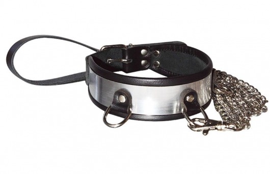 Стильный ошейник с металлическим блеском и поводком - Sitabella - купить с доставкой в Копейске