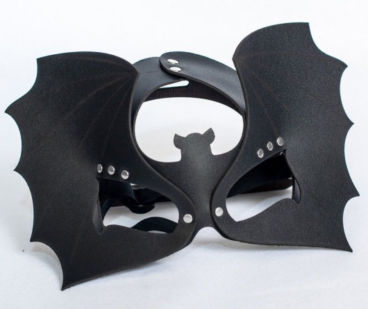 Черная кожаная маска на глаза  Летучая мышь - Sitabella - купить с доставкой в Копейске