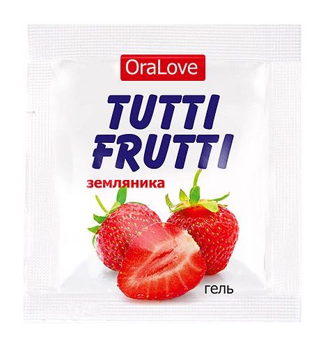 Пробник гель-смазки Tutti-frutti с земляничным вкусом - 4 гр. - Биоритм - купить с доставкой в Копейске