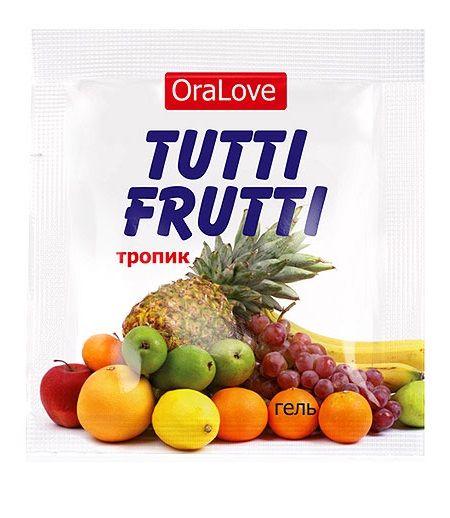 Пробник гель-смазки Tutti-frutti со вкусом тропических фруктов - 4 гр. - Биоритм - купить с доставкой в Копейске