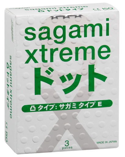 Презервативы Sagami Xtreme SUPER DOTS с точками - 3 шт. - Sagami - купить с доставкой в Копейске