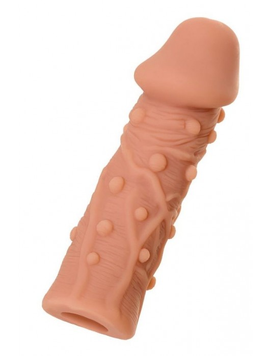 Телесная реалистичная насадка KOKOS Extreme Sleeve 06 с дополнительной стимуляцией - 12,7 см. - KOKOS - в Копейске купить с доставкой