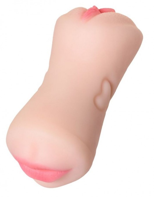 Телесный двусторонний мастурбатор Pretty Mouth - ротик и вагина - ToyFa - в Копейске купить с доставкой