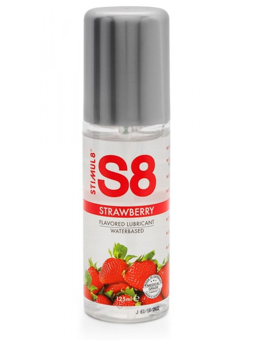 Смазка на водной основе S8 Flavored Lube со вкусом клубники - 125 мл. - Stimul8 - купить с доставкой в Копейске