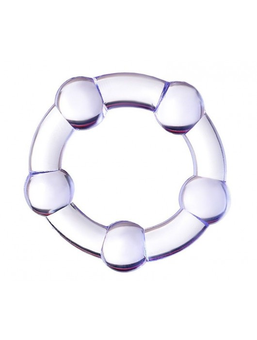 Фиолетовое эрекционное кольцо на пенис с бусинами - Штучки-дрючки - в Копейске купить с доставкой