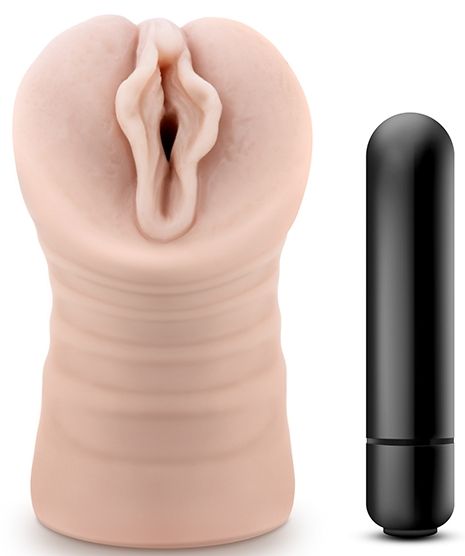Телесный мастурбатор-вагина с вибропулей Ashley - Blush Novelties - в Копейске купить с доставкой