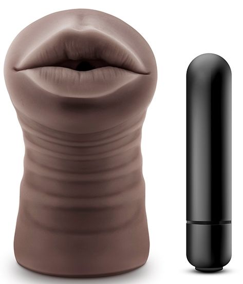 Коричневый мастурбатор-ротик Heather - Blush Novelties - в Копейске купить с доставкой