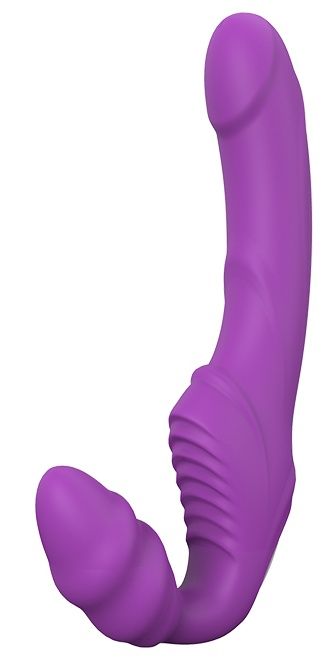 Фиолетовый безремневой вибрострапон DOUBLE DIPPER - Dream Toys - купить с доставкой в Копейске