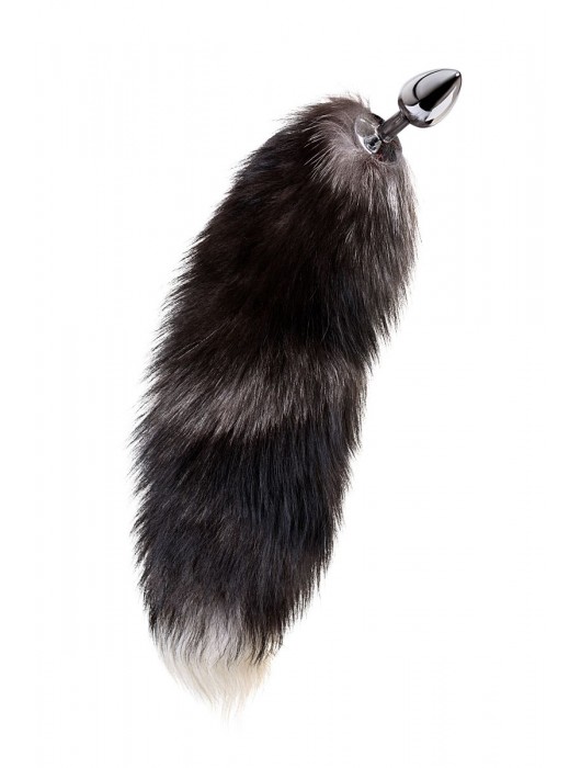 Серебристая металлическая анальная втулка с хвостом чернобурой лисы - размер S - ToyFa - купить с доставкой в Копейске