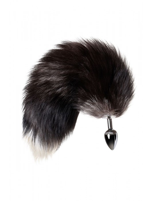Серебристая металлическая анальная втулка с хвостом чернобурой лисы - размер S - ToyFa - купить с доставкой в Копейске