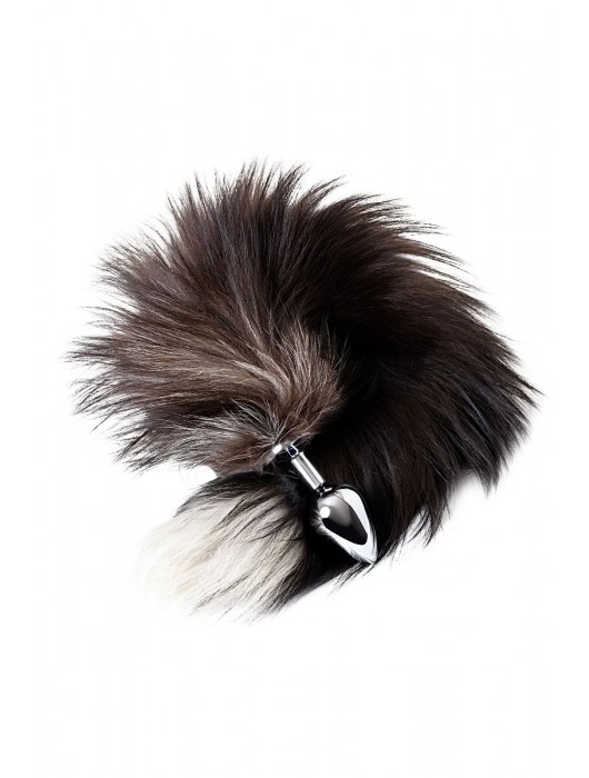Серебристая металлическая анальная втулка с хвостом чернобурой лисы - размер S - ToyFa - купить с доставкой в Копейске
