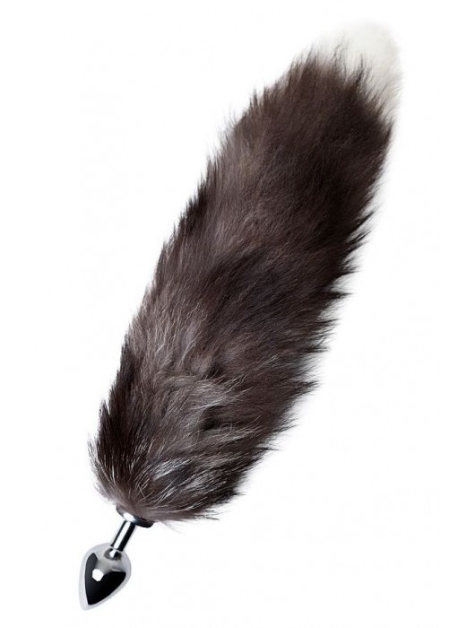Серебристая металлическая анальная втулка с хвостом чернобурой лисы - размер S - ToyFa - купить с доставкой в Копейске