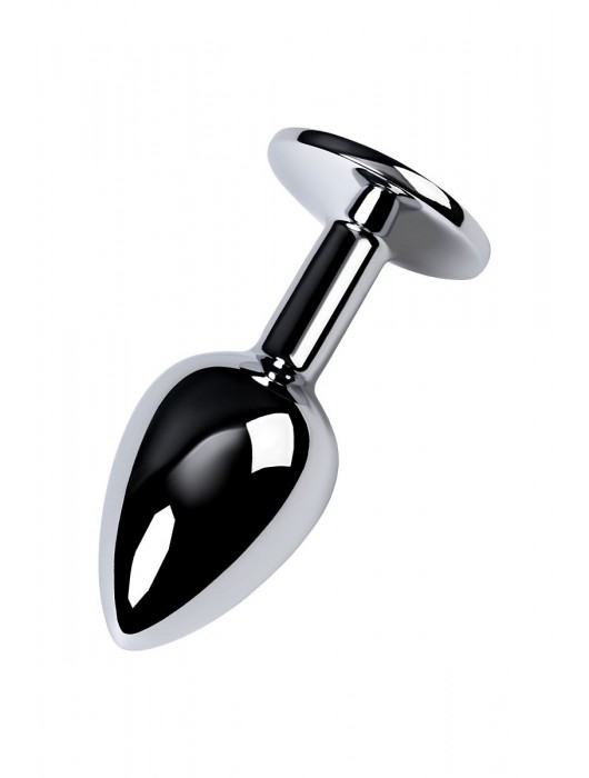 Серебристая конусовидная анальная пробка с фиолетовым кристаллом - 7 см. - ToyFa - купить с доставкой в Копейске