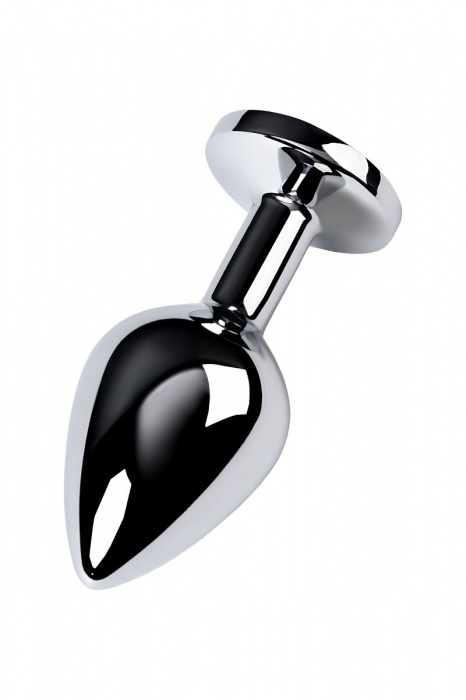 Серебристая конусовидная анальная пробка с голубым кристаллом - 8 см. - ToyFa - купить с доставкой в Копейске