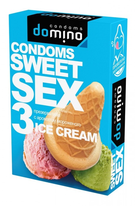 Презервативы для орального секса DOMINO Sweet Sex с ароматом мороженого - 3 шт. - Domino - купить с доставкой в Копейске