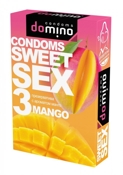Презервативы для орального секса DOMINO Sweet Sex с ароматом манго - 3 шт. - Domino - купить с доставкой в Копейске