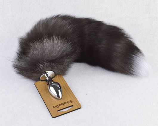 Серебристая анальная пробка с пушистым хвостиком - Sitabella - купить с доставкой в Копейске