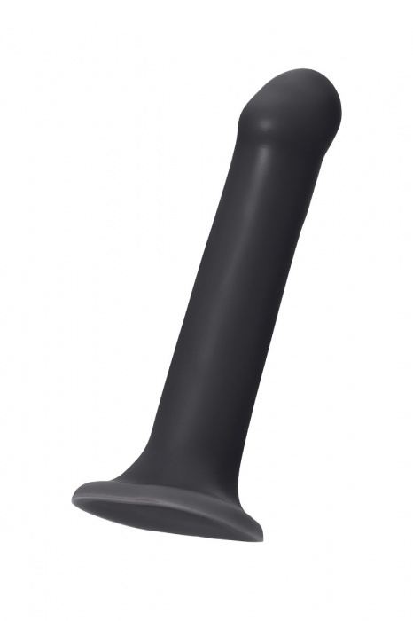 Черный фаллос на присоске Silicone Bendable Dildo L - 19 см. - Strap-on-me - купить с доставкой в Копейске