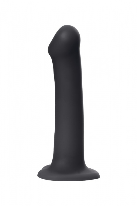Черный фаллос на присоске Silicone Bendable Dildo L - 19 см. - Strap-on-me - купить с доставкой в Копейске