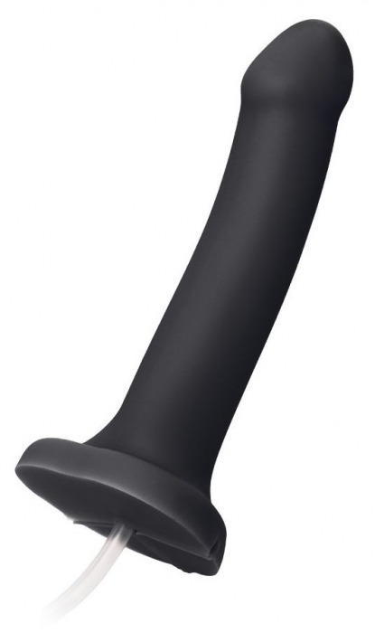 Черный фаллос с имитацией эякуляции Silicon Cum Dildo L - 19,6 см. - Strap-on-me - купить с доставкой в Копейске