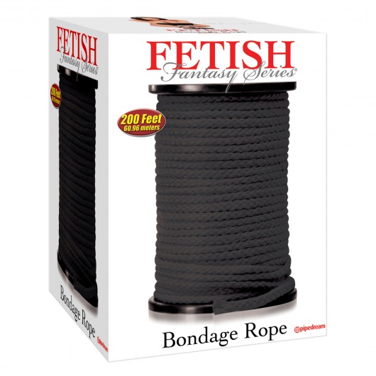 Черная веревка для связывания Bondage Rope - 60,9 м. - Pipedream - купить с доставкой в Копейске