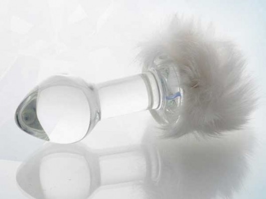 Стеклянная анальная втулка с хвостиком - 9,5 см. - Sexus - купить с доставкой в Копейске