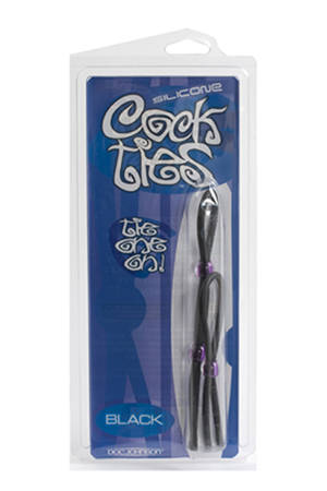 Набор черных эрекционных колец Cock ties - Doc Johnson - в Копейске купить с доставкой
