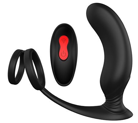Черный массажер простаты REMOTE P-PLEASER - Dream Toys - в Копейске купить с доставкой