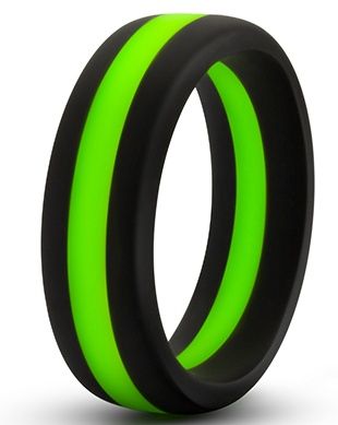 Черно-зеленое эрекционное кольцо Silicone Go Pro Cock Ring - Blush Novelties - в Копейске купить с доставкой