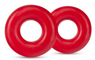 Набор из 2 красных эрекционных колец DONUT RINGS OVERSIZED - Blush Novelties - в Копейске купить с доставкой