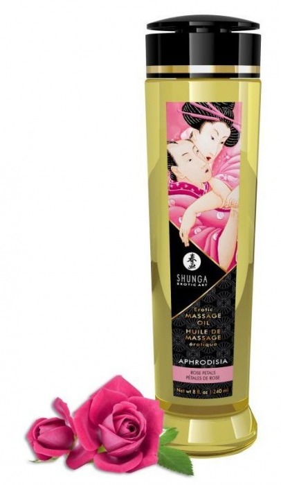 Массажное масло с ароматом розы Aphrodisia - 240 мл. - Shunga - купить с доставкой в Копейске
