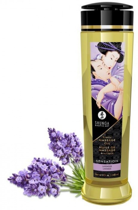 Массажное масло с ароматом лаванды Sensation - 240 мл. - Shunga - купить с доставкой в Копейске