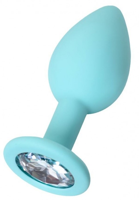 Мятная анальная пробка с прозрачным кристаллом Brilliant - 7 см. - ToyFa - купить с доставкой в Копейске