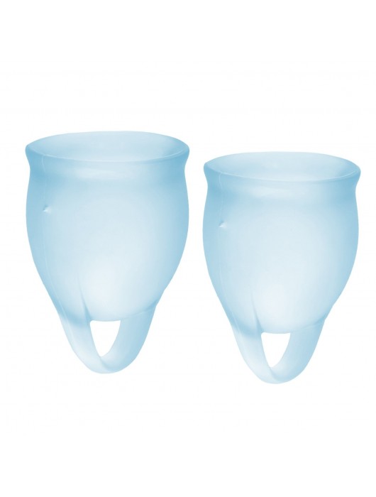 Набор голубых менструальных чаш Feel confident Menstrual Cup - Satisfyer - купить с доставкой в Копейске