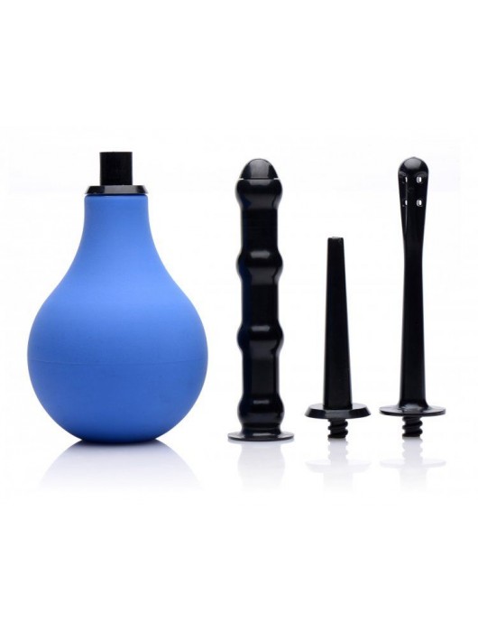 Анальный душ с 3 насадками Premium One-way Valve Anal Douche Set - XR Brands - купить с доставкой в Копейске