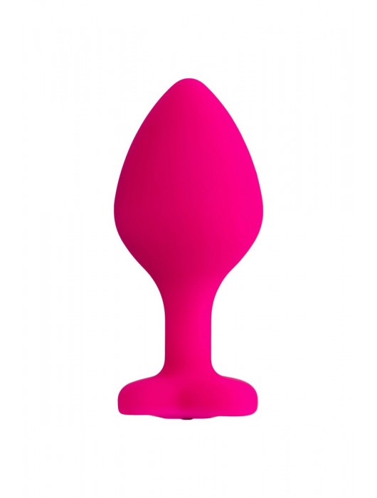 Розовая анальная втулка Diamond Heart с прозрачным кристаллом - 8 см. - ToyFa - купить с доставкой в Копейске