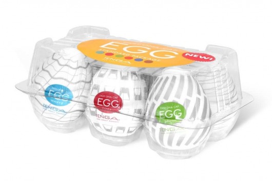 Набор из 6 мастурбаторов Tenga EGG Easy Beat с различным рельефом - Tenga - в Копейске купить с доставкой