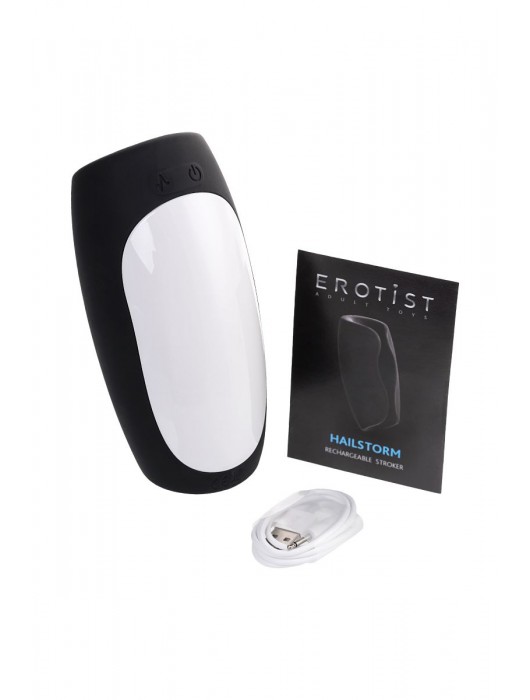 Черно-белый перезаряжаемый мастурбатор Erotist Hailstorm - Erotist Adult Toys - в Копейске купить с доставкой