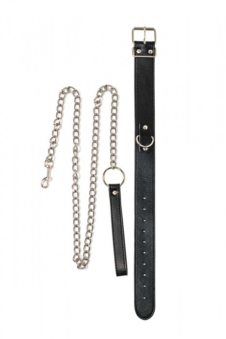 Черный ошейник с поводком Wild - Lola Games - купить с доставкой в Копейске