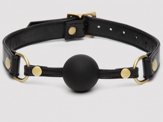 Черный кляп-шар Bound to You Faux Leather Ball Gag - Fifty Shades of Grey - купить с доставкой в Копейске