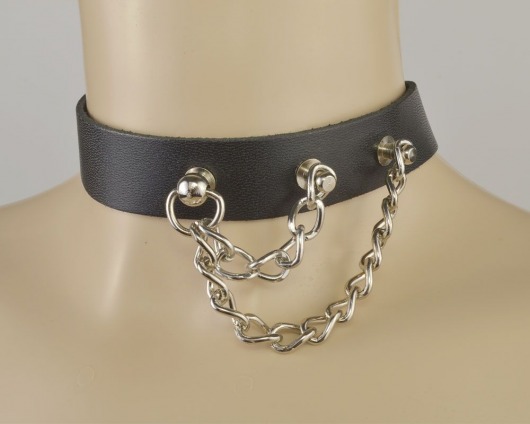 Черный чокер с двумя цепочками - Sitabella - купить с доставкой в Копейске