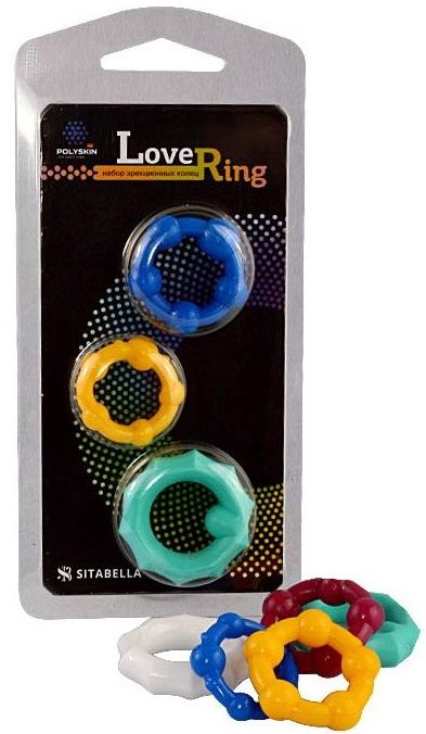 Набор из 3 цветных эрекционных колец Love Ring - Sitabella - в Копейске купить с доставкой