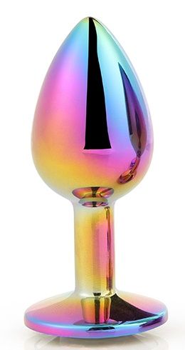 Голографическая анальная втулка с радужным кристаллом - 7,1 см. - Dream Toys - купить с доставкой в Копейске