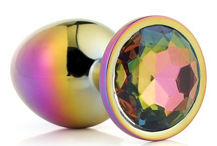 Голографическая анальная втулка с радужным кристаллом - 7,1 см. - Dream Toys - купить с доставкой в Копейске